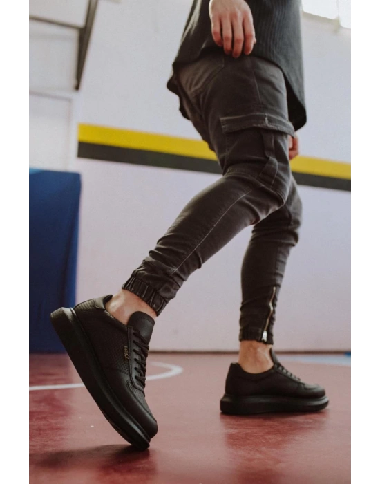 Knack Yüksek Taban 042 Siyah (siyah Taban) Erkek Günlük Ayakkabı