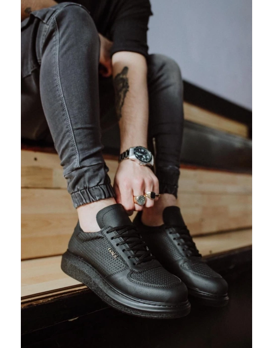 Knack Yüksek Taban 042 Siyah (siyah Taban) Erkek Günlük Ayakkabı