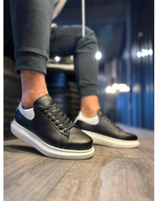 Knack Yüksek Taban 043 Siyah Erkek Günlük Ayakkabı