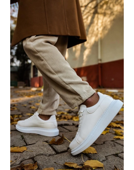 Knack Yüksek Taban 044 Beyaz Erkek Günlük Ayakkabı