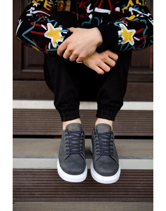 Knack Yüksek Taban 044 Gri Erkek Günlük Ayakkabı