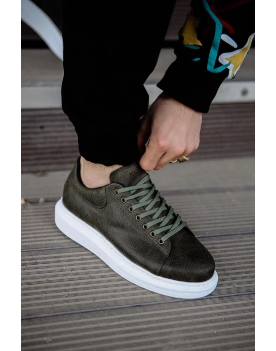 Knack Yüksek Taban 044 Haki Erkek Günlük Ayakkabı