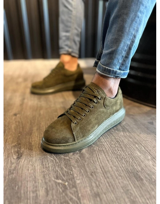 Knack Yüksek Taban 044 Haki (süet) Erkek Günlük Ayakkabı