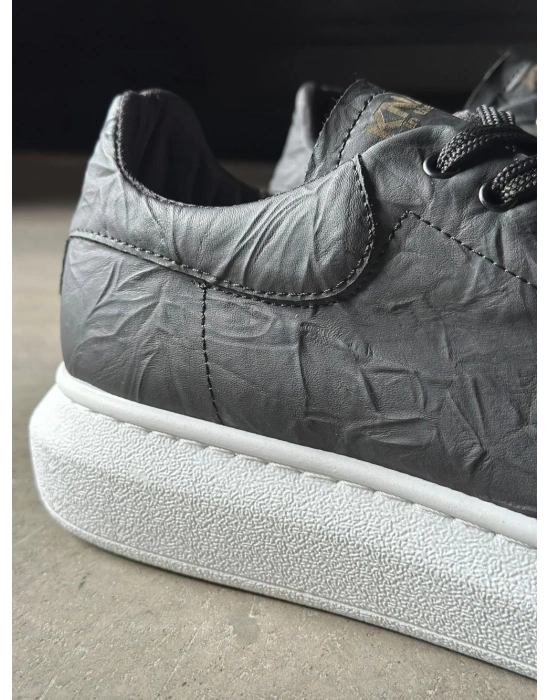 Knack Yüksek Taban 044 Siyah Beyaz Taban (desenli) Erkek Günlük Ayakkabı