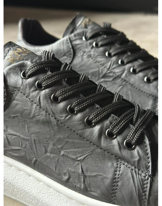 Knack Yüksek Taban Günlük Ayakkabı 044 Siyah Beyaz Taban (Desenli)