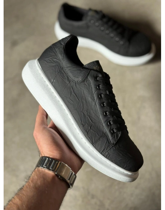 Knack Yüksek Taban Günlük Ayakkabı 044 Siyah Beyaz Taban (Desenli)