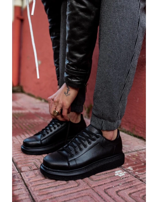 Knack Yüksek Taban 044 Siyah (siyah Taban) Erkek Günlük Ayakkabı