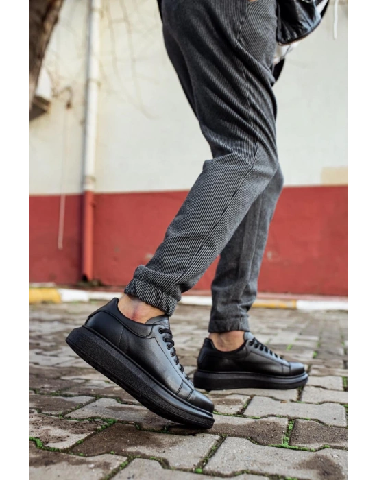 Knack Yüksek Taban 044 Siyah (siyah Taban) Erkek Günlük Ayakkabı