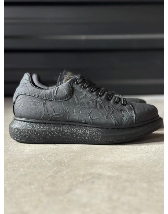 Knack Yüksek Taban 044 Siyah Siyah Taban (desenli) Erkek Günlük Ayakkabı