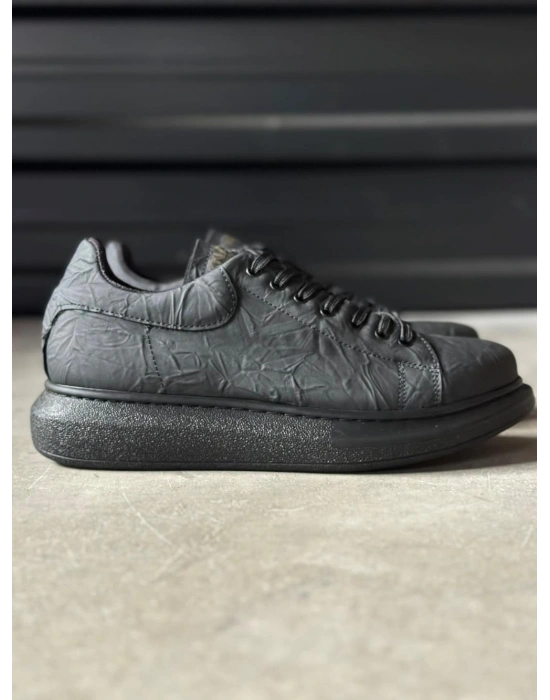 Knack Yüksek Taban Günlük Ayakkabı 044 Siyah Siyah Taban (Desenli)