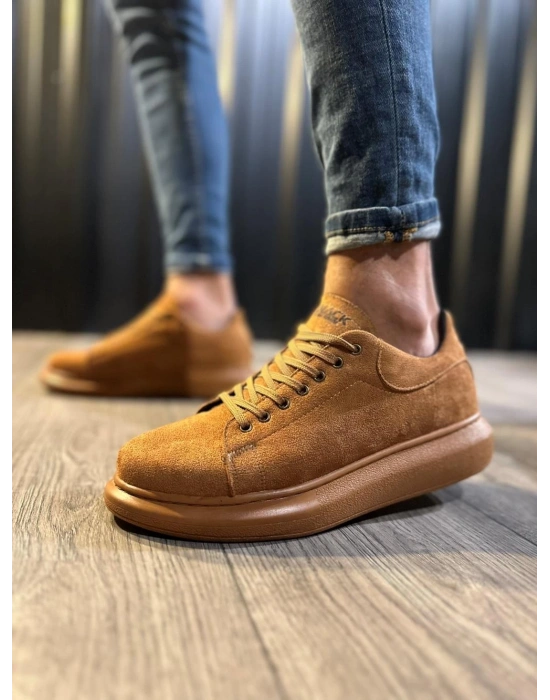 Knack Yüksek Taban 044 Taba Süet Erkek Günlük Ayakkabı