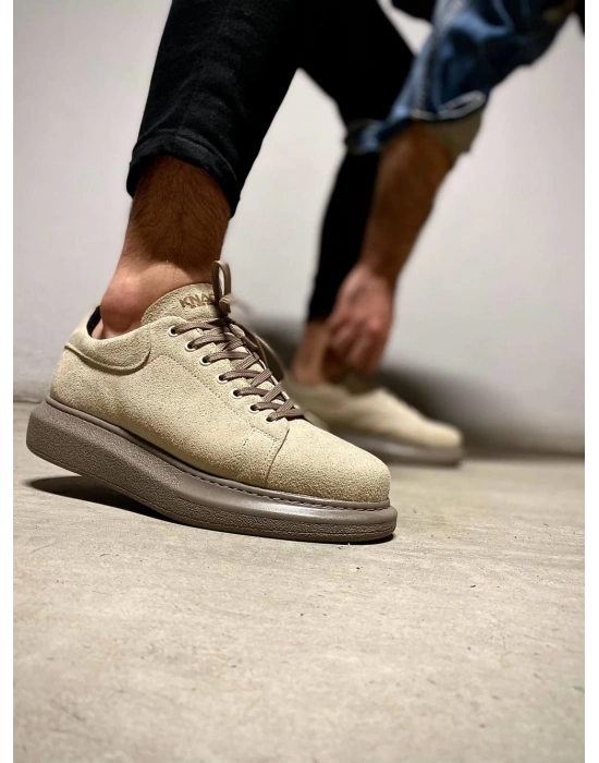 Knack Yüksek Taban 044 Vizon Süet Erkek Günlük Ayakkabı