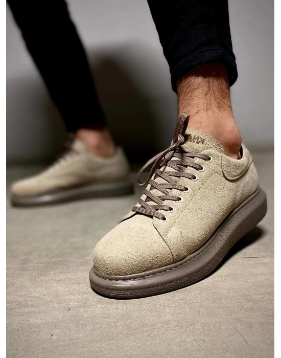 Knack Yüksek Taban 044 Vizon Süet Erkek Günlük Ayakkabı