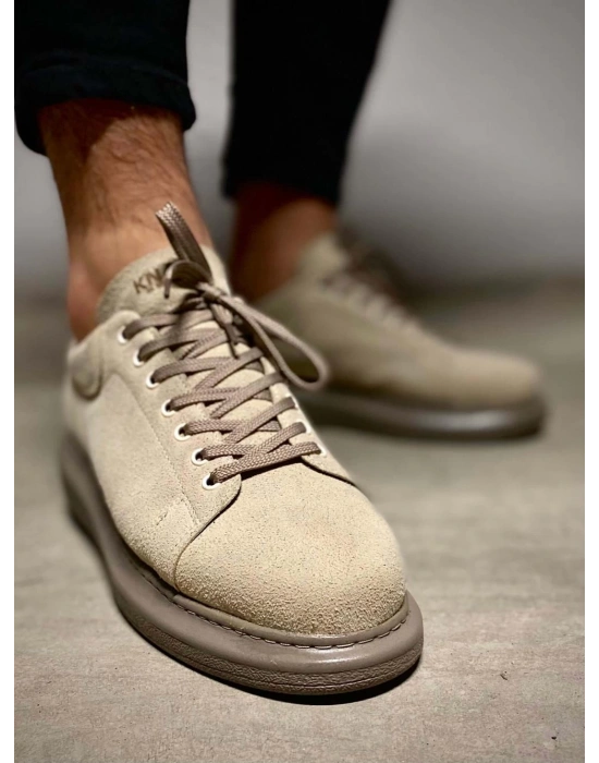 Knack Yüksek Taban 044 Vizon Süet Erkek Günlük Ayakkabı