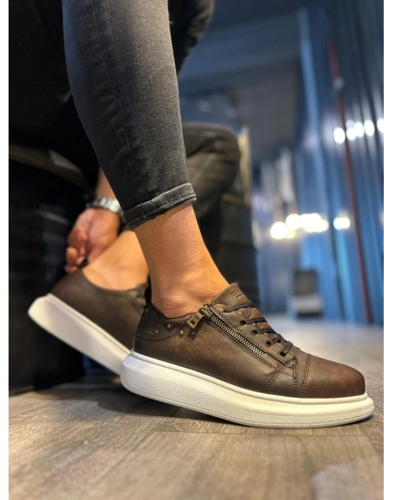 Knack Yüksek Taban 555 Mat Kahverengi Erkek Günlük Ayakkabı