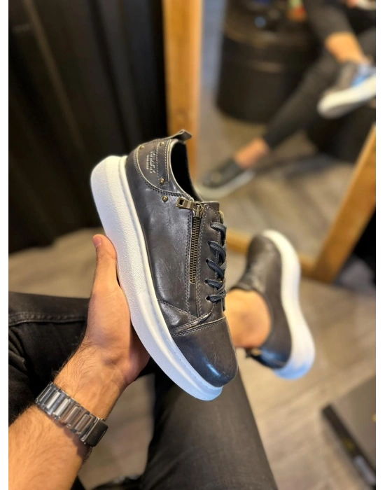 Knack Yüksek Taban Günlük Ayakkabı 555 Parlak Gri