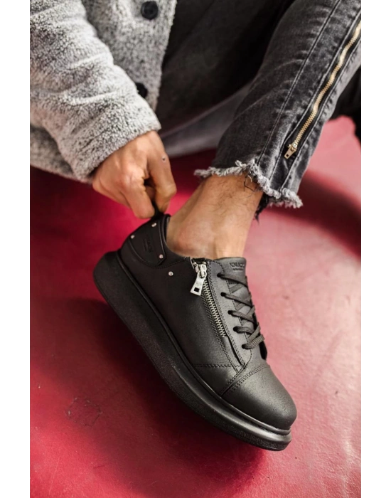 Knack Yüksek Taban 555 Siyah (siyah Taban) Erkek Günlük Ayakkabı