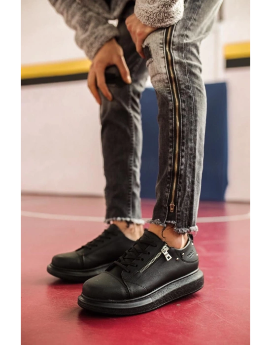 Knack Yüksek Taban 555 Siyah (siyah Taban) Erkek Günlük Ayakkabı