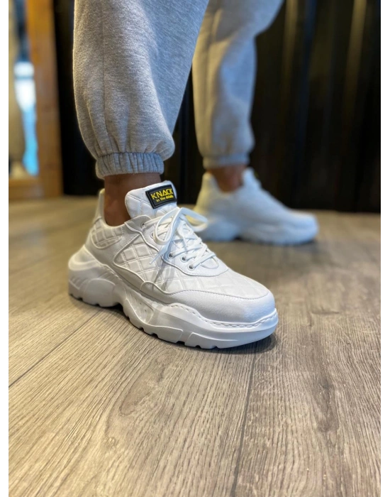 Knack Yüksek Taban N75 Kapitone Beyaz Erkek Günlük Ayakkabı