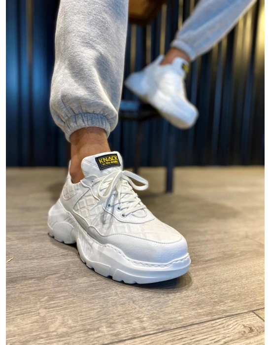 Knack Yüksek Taban N75 Kapitone Beyaz Erkek Günlük Ayakkabı
