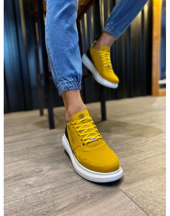 Knack Yüksek Taban Günlük Süet Ayakkabı 040 Sarı Erkek Günlük Ayakkabı