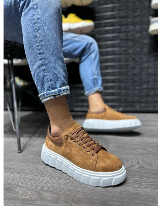 Knack Yüksek Taban Günlük Süet Ayakkabı 144 Taba Erkek Günlük Ayakkabı