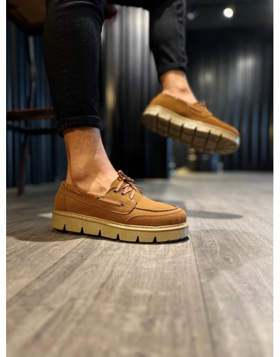 Knack Yüksek Taban Klasik Ayakkabı 778 Taba Süet