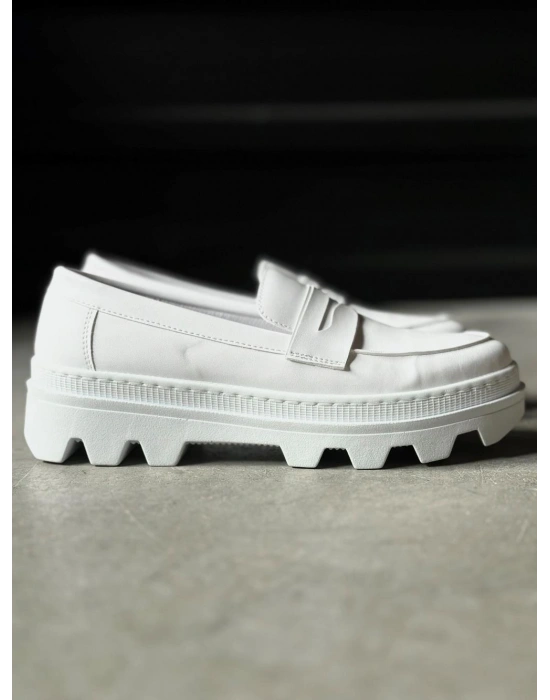 Knack Yüksek Taban Klasik Ayakkabı 779 Beyaz