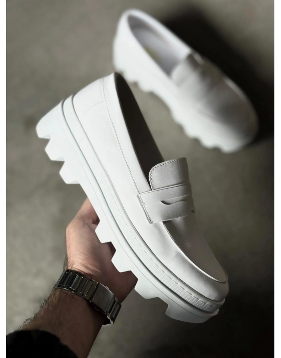 Knack Yüksek Taban Klasik Ayakkabı 779 Beyaz