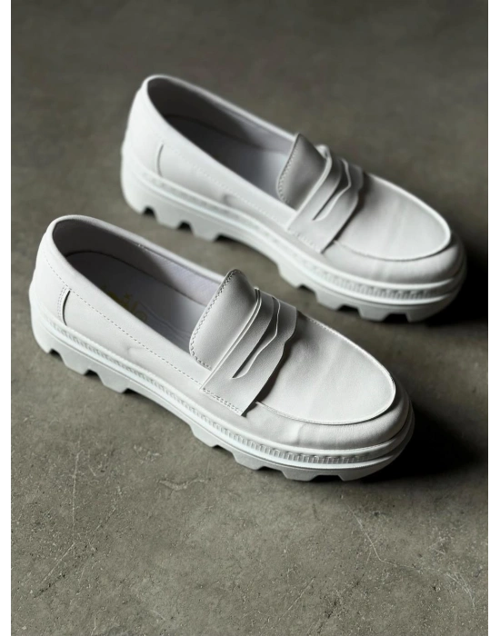 Knack Yüksek Taban 779 Beyaz Erkek Klasik Ayakkabı