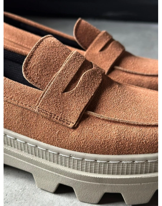 Knack Yüksek Taban Klasik Ayakkabı 779 Taba Süet