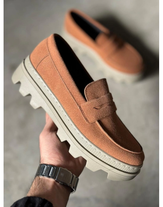 Knack Yüksek Taban 779 Taba Süet Erkek Klasik Ayakkabı