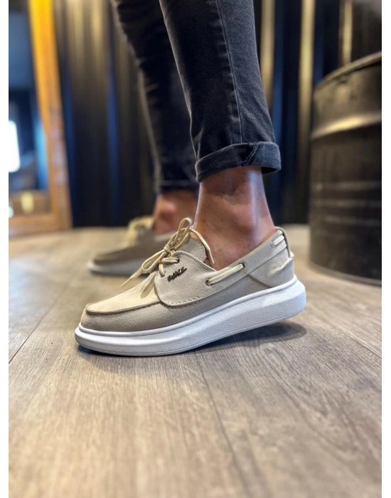 Knack Yüksek Taban Mevsimlik Süet Ayakkabı 009 Taş