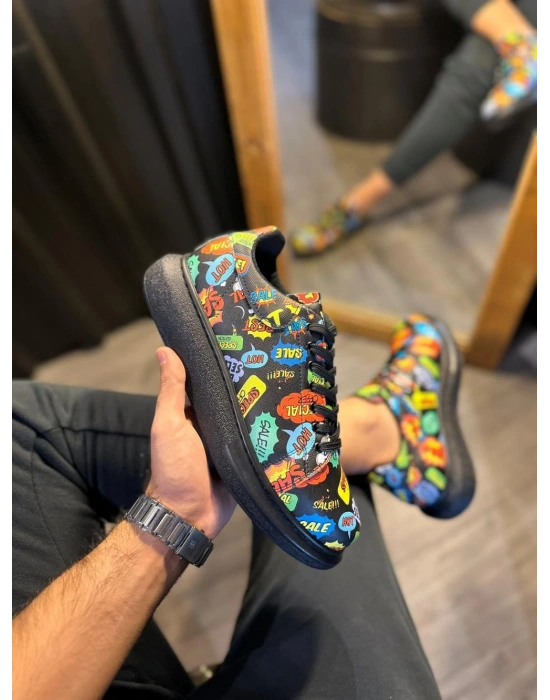 Knack Yüksek Taban Renkli Baskılı 046 Hot Erkek Günlük Ayakkabı