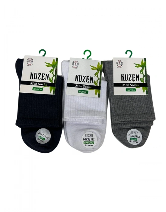 Kuzen Dikişsiz Yarım Konç Bambu Erkek Çorap 12 Adet