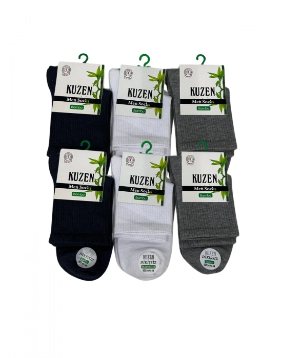 Kuzen Dikişsiz Yarım Konç Bambu Erkek Çorap 6 Adet