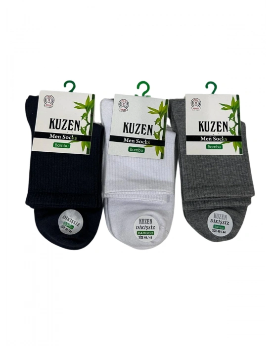 Kuzen Dikişsiz Yarım Konç Bambu Erkek Çorap 6 Adet