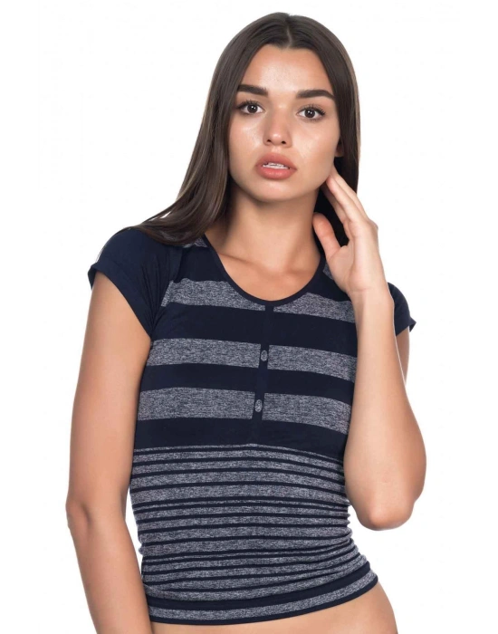 LACİVERT MI Emay 5026 Soft Seamless T Shirt