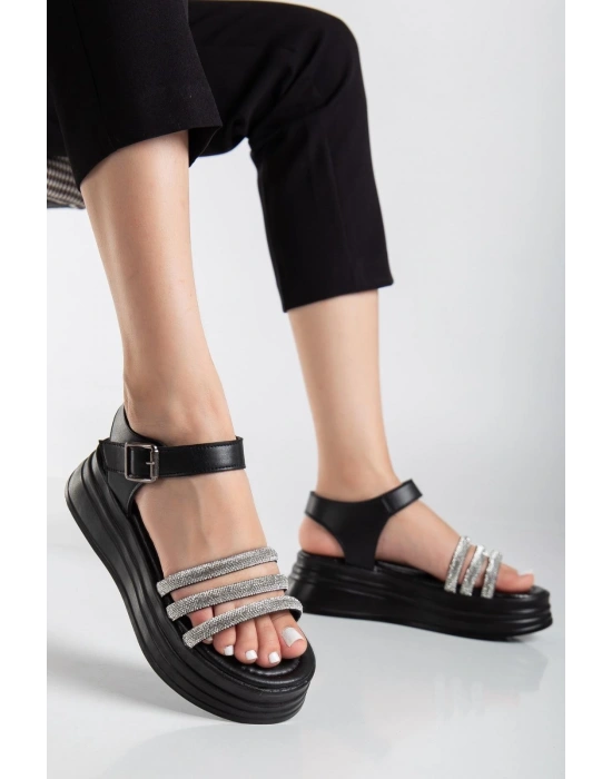 Lalen Siyah Kemerli Kadın Sandalet