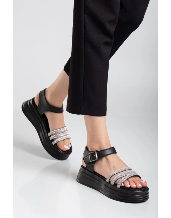 Lalen Siyah Kemerli Kadın Sandalet
