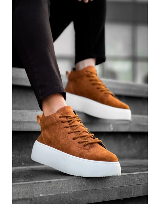 Le10 Bağcıklı Erkek Yüksek Taban İthal Süet Taba Spor Erkek Bot