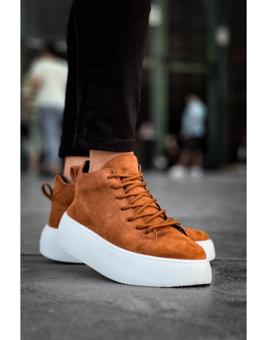 Le10 Bağcıklı Erkek Yüksek Taban İthal Süet Taba Spor Erkek Bot