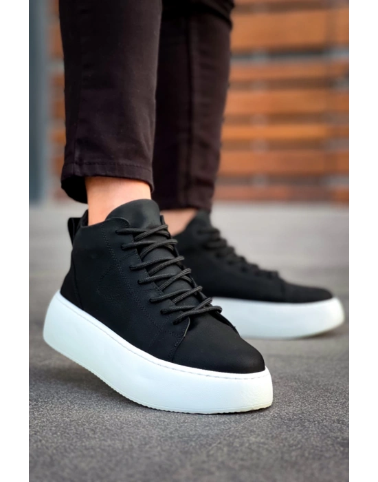 Le10 Bağcıklı Erkek Yüksek Taban Siyah Spor Erkek Bot