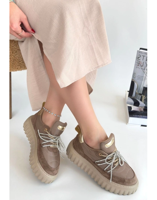 Lemda Vizon Süet Bağcıklı Spor Ayakkabı