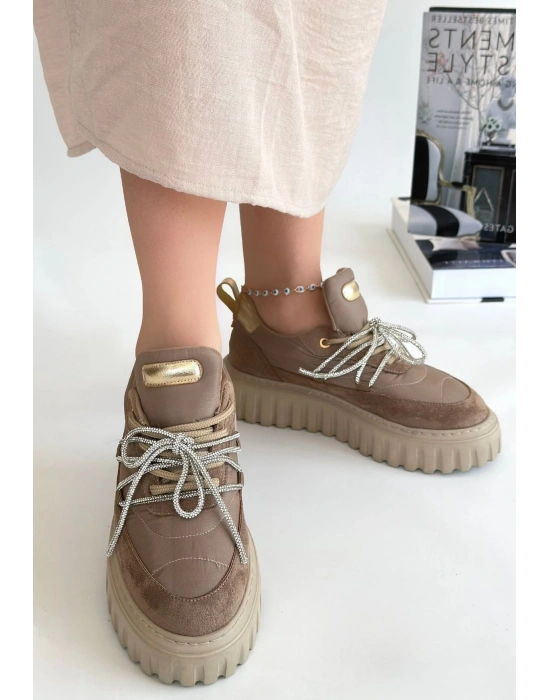 Lemda Vizon Süet Bağcıklı Spor Ayakkabı