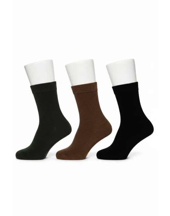 Leroni Dikşsiz Organik Pamuk Termal Havlu Çorap, Bileği Sıkmayan Lastik
