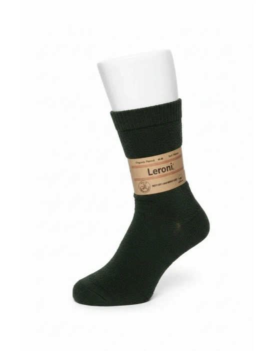 Leroni Dikşsiz Organik Pamuk Termal Havlu Çorap, Bileği Sıkmayan Lastik- 6 Adet
