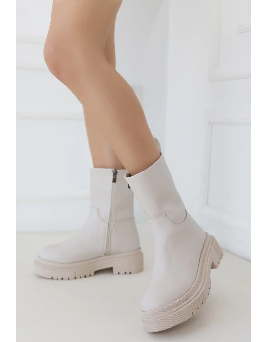 Liara Bej Cilt Topuklu Kadın Bot