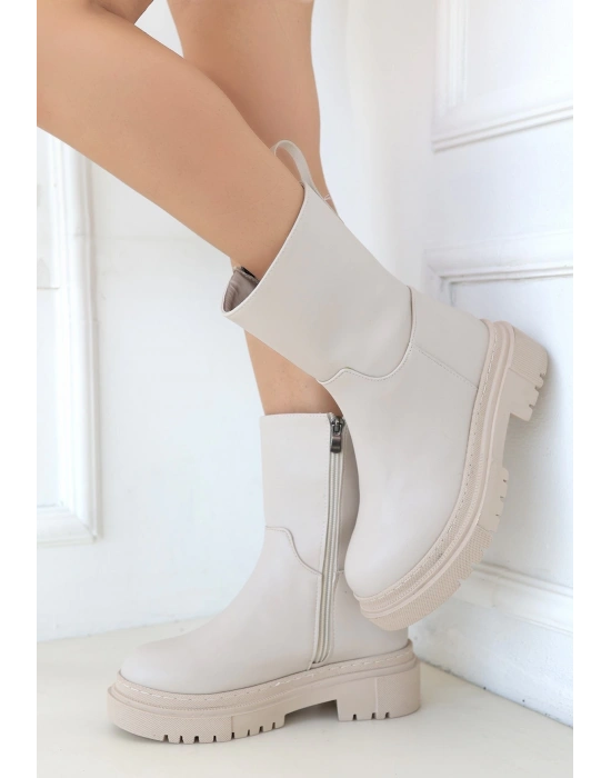 Liara Bej Cilt Topuklu Kadın Bot