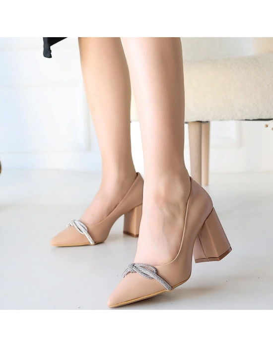 Loriya Nude Cilt Kadın Topuklu Ayakkabı